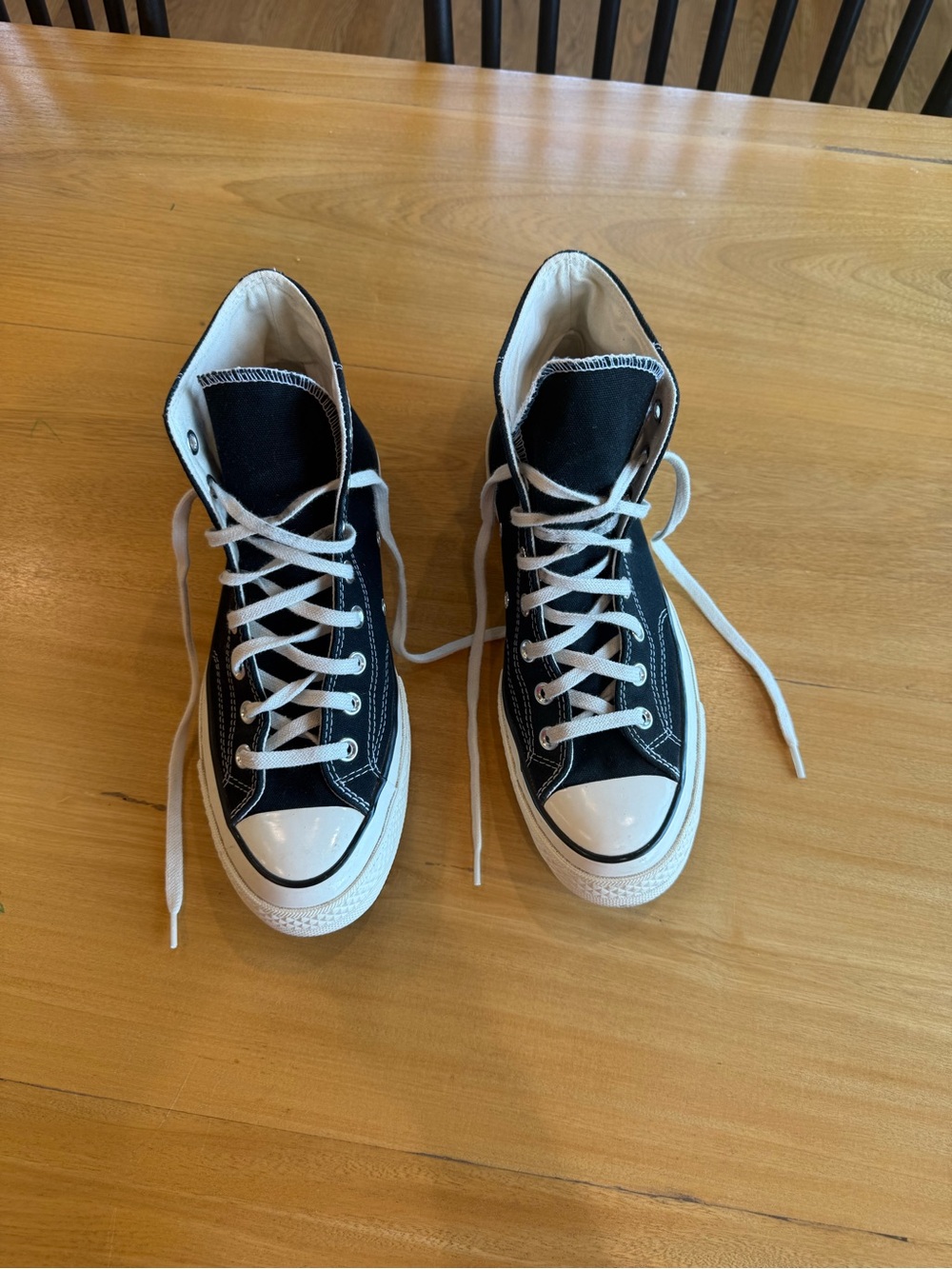 Classic High-Top Canvas Sneakers in Black and White